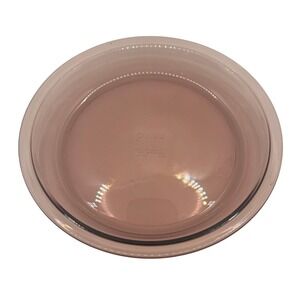 Pyrex 209 Fireside Smoked Glass‎ 9 Inch Pie Plate Pan Vintage Made in USA pink